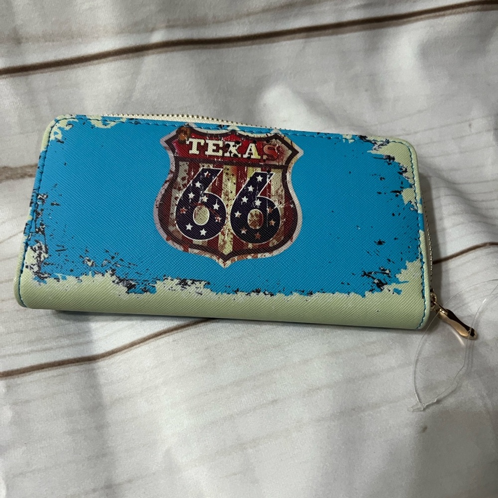 Texas 66 Blue Wallet